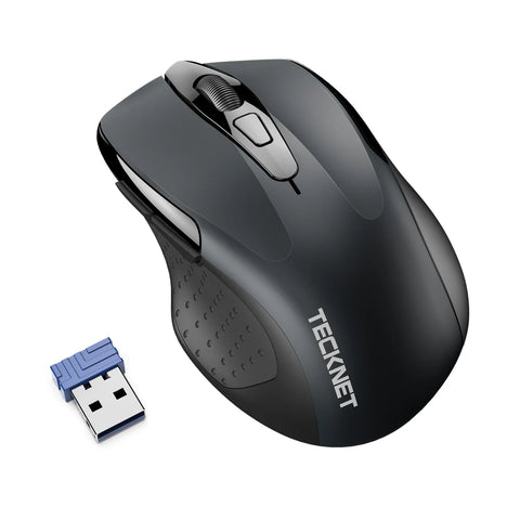 TECKNET M003 Ergonomic Wireless Mouse - 5 DPI USB Stable Connection Multi-device compatible - Gray