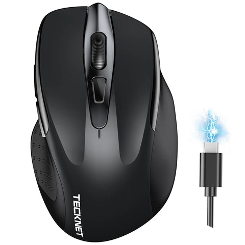 TECKNET TK-MS317 Wireless Ergonomic Mouse - 6 DPI Silent Click - Bluetooth - Black