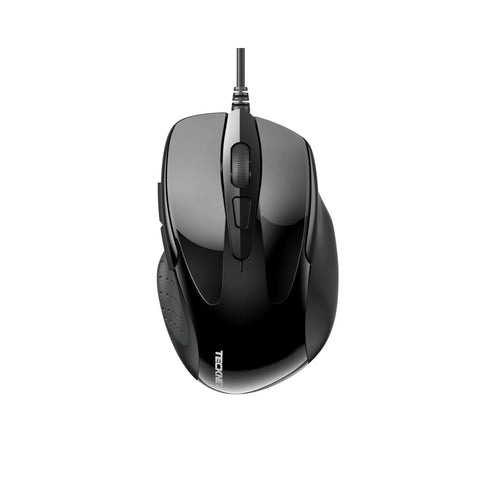 TECKNET UM013 Ergonomic Wired Silent Mouse - 4 DPI Adjustable, USB Plug & Play - Black