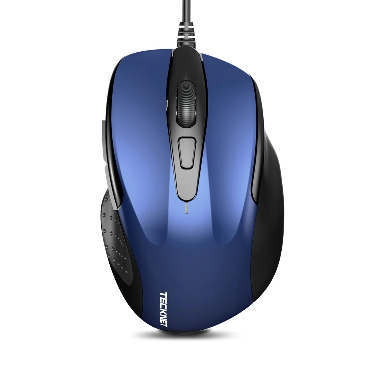 TECKNET UM013 Ergonomic Wired Mouse - 4 DPI Durable 6M Clicks Plug & Play - Blue