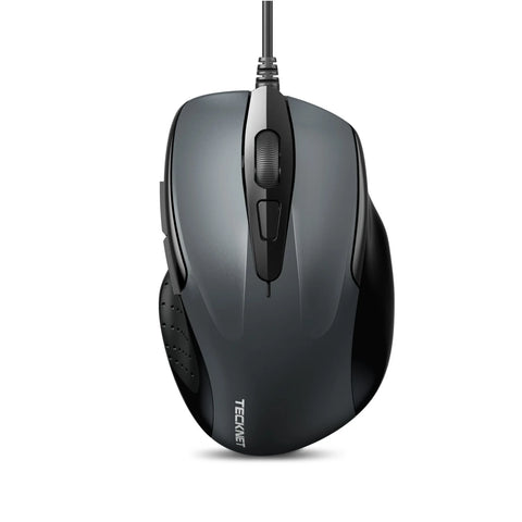TECKNET UM013 Ergonomic Wired Mouse - 4 DPI Durable 6M Clicks Plug & Play - Gray