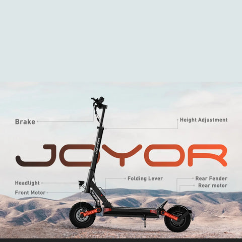 JOYOR S10-S-Z 2025 Commuting Foldable Electric Scooter - Dual 1000W Motors 60V18AH High-definition Color Display Screen - Black