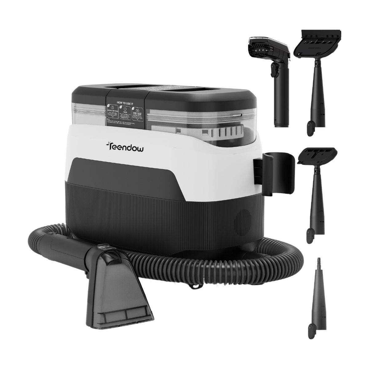 Teendow C6 MAX Fabric Cleaner - Motor 1650W 12000Pa Suction 1250ml Tank 5.5kg 82dB Noise Multi-Use - Black
