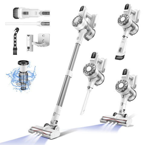 Teendow V08 Pro Cordless Vacuum Cleaner - 250W Power, 25,000Pa Suction, 35-Minute Runtime, 2.85kg Weight - White