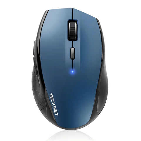 TECKNET EWM01002 Wireless Ergonomic Silent Mouse - 6 DPI - Multi-Device - Blue