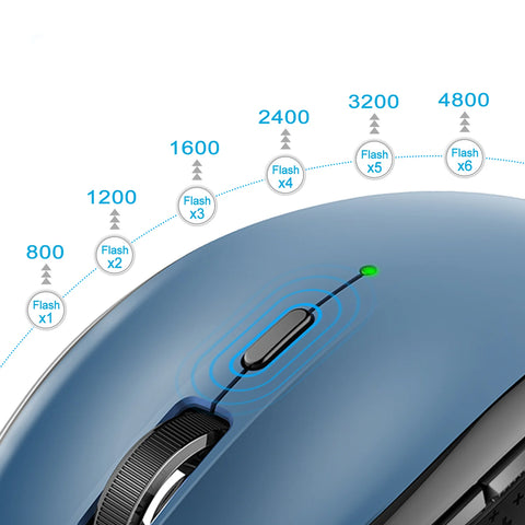 TECKNET EWM01002 Wireless Ergonomic Silent Mouse - 6 DPI - Multi-Device - Blue