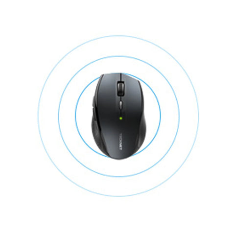TECKNET EWM01002 Wireless Ergonomic Mouse - Silent Click - 6 DPI -USB Plug - Gray