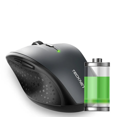 TECKNET EWM01002 Wireless Ergonomic Mouse - Silent Click - 6 DPI -USB Plug - Gray