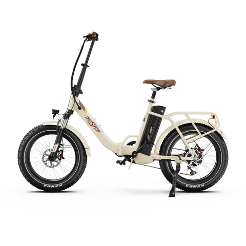 Electric Bike ONESPORT OT16 MAX - Motor 500W Battery 48V18AH 20 Inch Disc Brakes - Beige