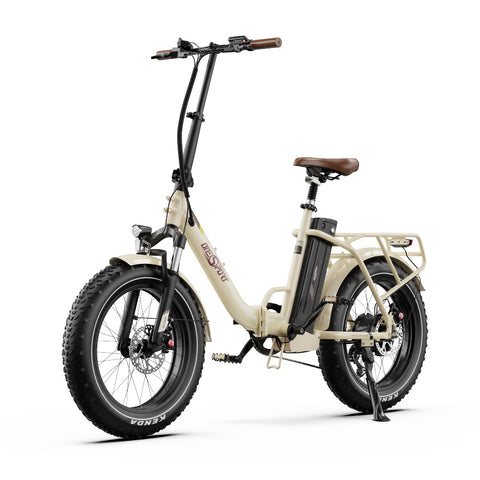 Electric Bike ONESPORT OT16 MAX - Motor 500W Battery 48V18AH 20 Inch Disc Brakes - Beige