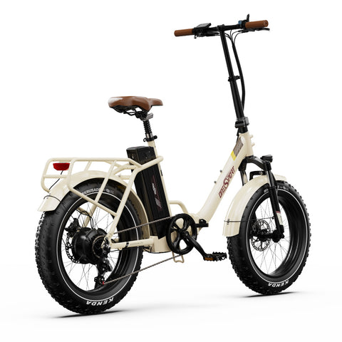 Electric Bike ONESPORT OT16 MAX - Motor 500W Battery 48V18AH 20 Inch Disc Brakes - Beige