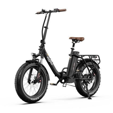 Electric Bike ONESPORT OT16 MAX - Motor 500W Battery 48V18AH 20 Inch Disc Brakes - Black brown