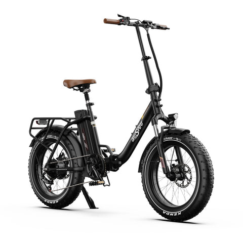 Electric Bike ONESPORT OT16 MAX - Motor 500W Battery 48V18AH 20 Inch Disc Brakes - Black brown