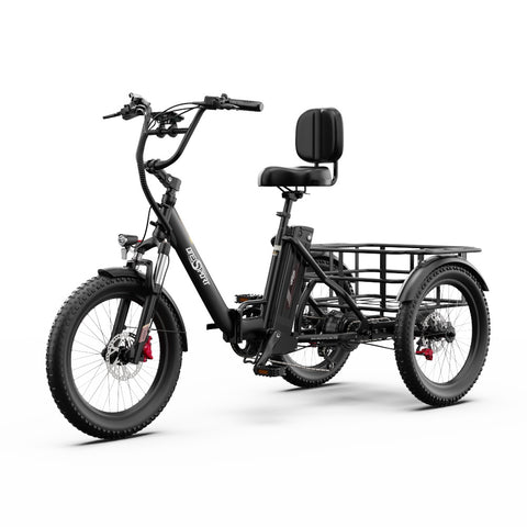 Electric Tricycle ONESPORT OT30 PRO - Motor 500W Battery 48V18AH 20 Inch Disc Brakes - Black