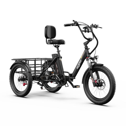 Electric Tricycle ONESPORT OT30 PRO - Motor 500W Battery 48V18AH 20 Inch Disc Brakes - Black