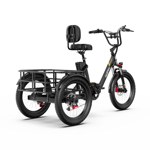 Electric Tricycle ONESPORT OT30 PRO - Motor 500W Battery 48V18AH 20 Inch Disc Brakes - Black