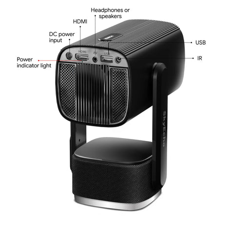 SkyEcho FreeONE-Pro Projector - 350 ANSI Support 1080P Android OS lightweight 0.8kg Portable Home Theater - Black