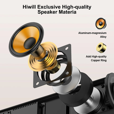 Hiwill A21 2.1ch Soundbar for TV - 200W Power With 5.25" Wired Subwoofer Dolby Atmos - Black