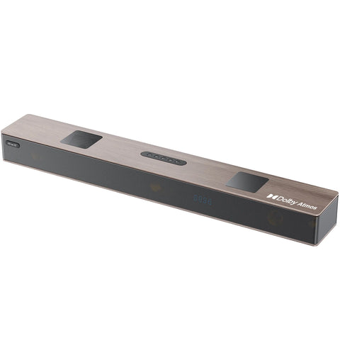 Hiwill A502 Soundbar with Dolby Atmos - 400W dual 2.5" Subwoofers WoNoble Surround for TV - Walnut