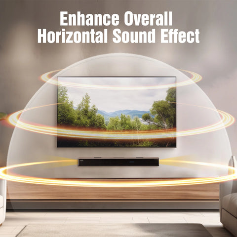 Hiwill A502 Soundbar with Dolby Atmos - 400W dual 2.5" Subwoofers WoNoble Surround for TV - Walnut
