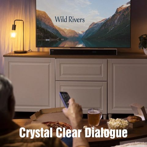 Hiwill A502 Soundbar with Dolby Atmos - 400W dual 2.5" Subwoofers WoNoble Surround for TV - Walnut