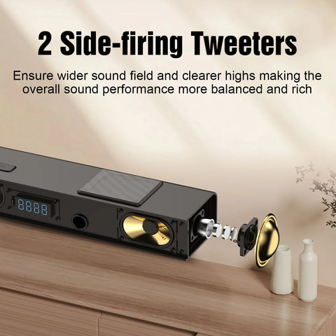 Hiwill A512 5.1.2CH Dolby Atmos Soundbar for TV - 6.5" wireless subwoofer 2 surround speakers 450W Powerful - Black
