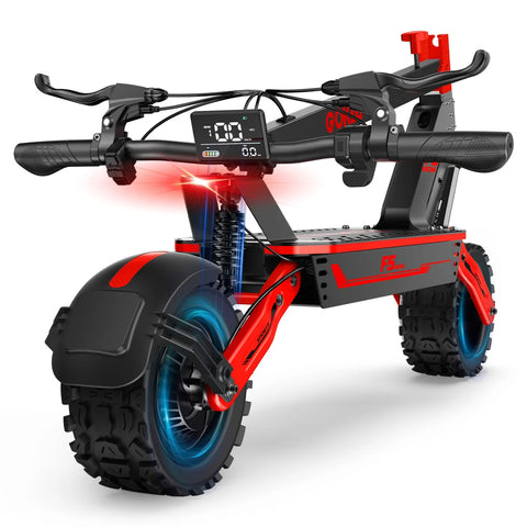 Red Electric Bike 1000W 52V20Ah 43 Miles Dual Suspension