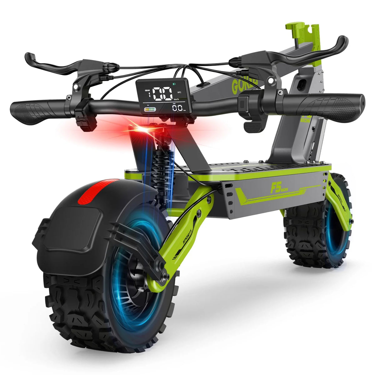 Green Electric Bike 1000W 52V20Ah 43 Miles Dual Suspension