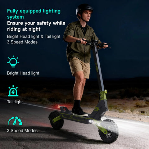 Green Electric Bike 1000W 52V20Ah 43 Miles Dual Suspension