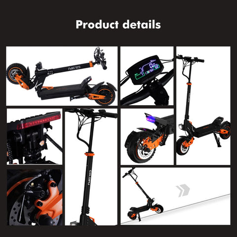 GELEIPU Z1 PRO Electric Scooter - Motor 2400W Battery 52V20AH E-Scooter 10 Inch Motorized Scooter for Adults - Black