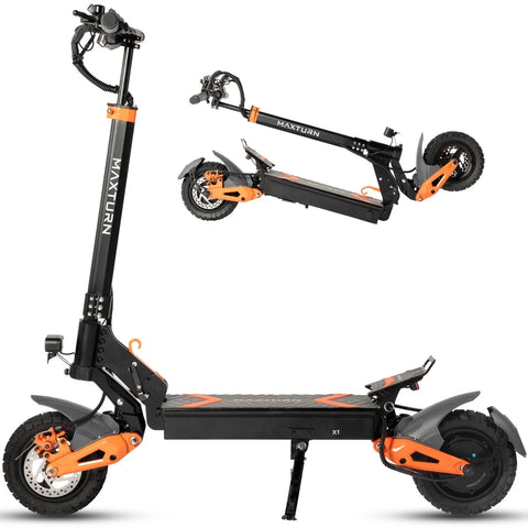 MAXTURN X1 Electric Scooter - 1000W 48V15.6Ah 10in Tubeless Tires Motorized E Scooter Aluminum Frame - Black