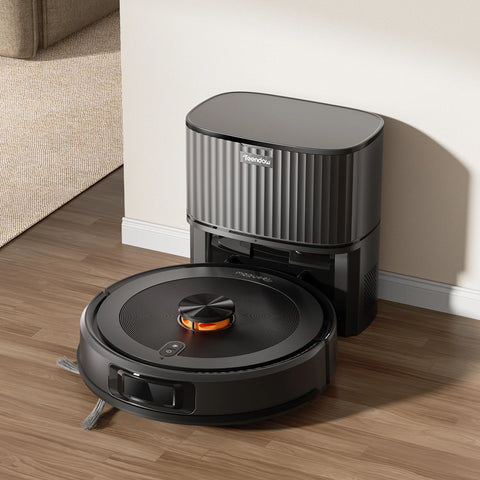 Teendow D10S Plus Robot Vacuum - 5000Pa Suction Power, 3200mAh Battery, 300ml Dust Bin, 180 Minutes of Battery Life, 70dB Quiet - Black