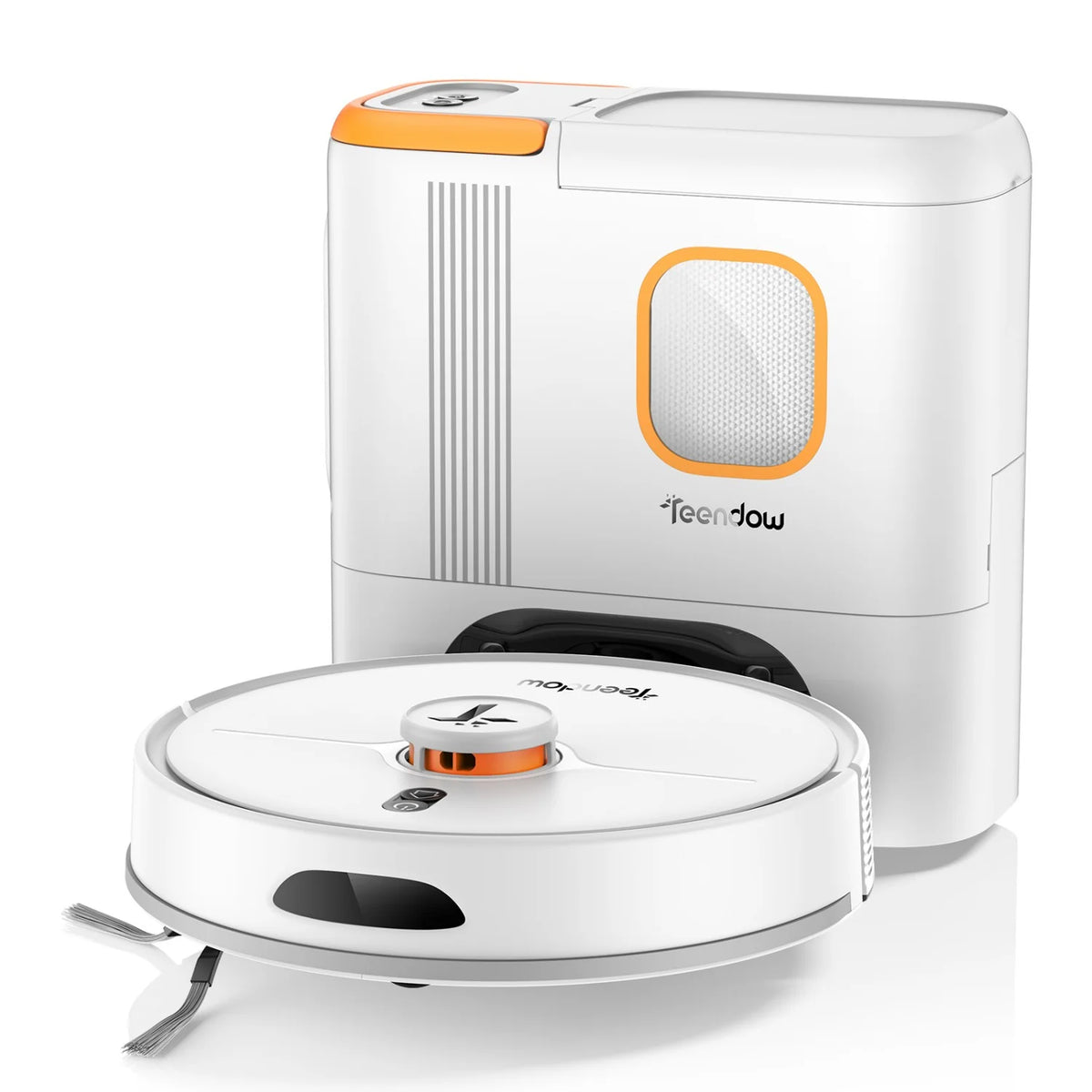 Teendow D20S MAX+ Robot Vacuum - Suction 6000Pa Battery 5000mAh low 70dB Noise 250ML Tank - White