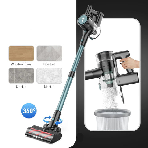 Teendow P11Pro Handheld Vacuum - Power 250W Suction 126000Pa  Dustbin 450ML 2.65kg 30 Min Runtime - Black