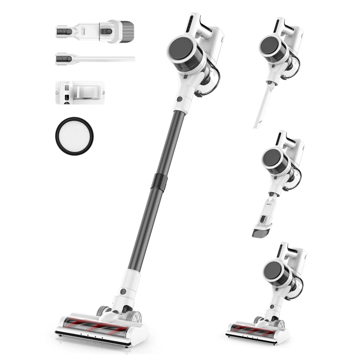 Teendow P11Pro Handheld Vacuum - Power 250W Suction 126000Pa  Dustbin 450ML 2.65kg 30 Min Runtime - White