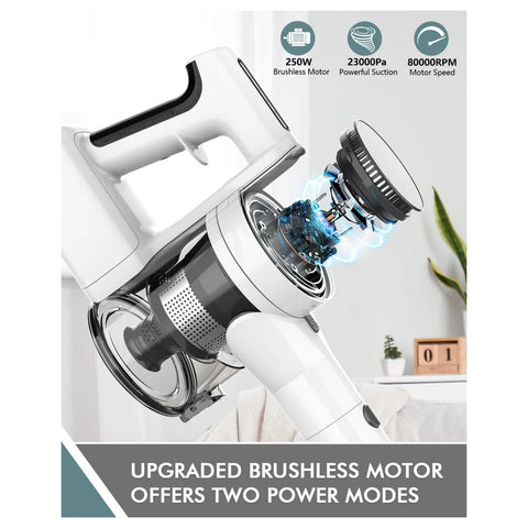 Teendow P11Pro Handheld Vacuum - Power 250W Suction 126000Pa  Dustbin 450ML 2.65kg 30 Min Runtime - White