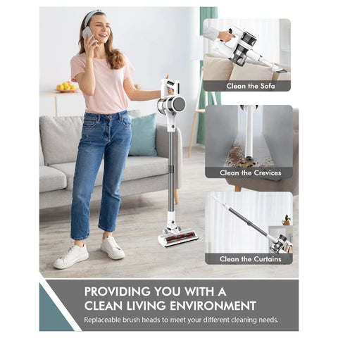 Teendow P11Pro Handheld Vacuum - Power 250W Suction 126000Pa  Dustbin 450ML 2.65kg 30 Min Runtime - White