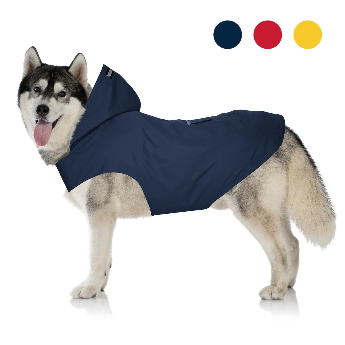 Zellar Z-RC004 Hooded Dog Raincoat - Quick-Dry  -  Waterproof - Reflective - 4XL -  Blue