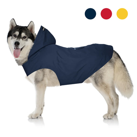 Zellar Z-RC004 Hooded Dog Raincoat - Quick-Dry  -  Waterproof - Reflective - 4XL -  Blue