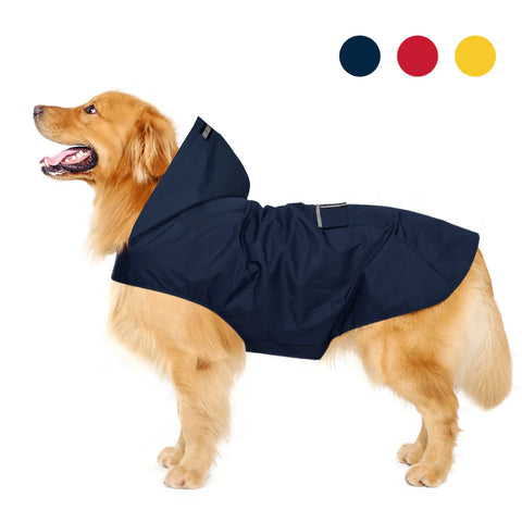 Zellar Z-RC004 Hooded Dog Raincoat - Quick-Dry  -  Waterproof - Reflective - 4XL -  Blue