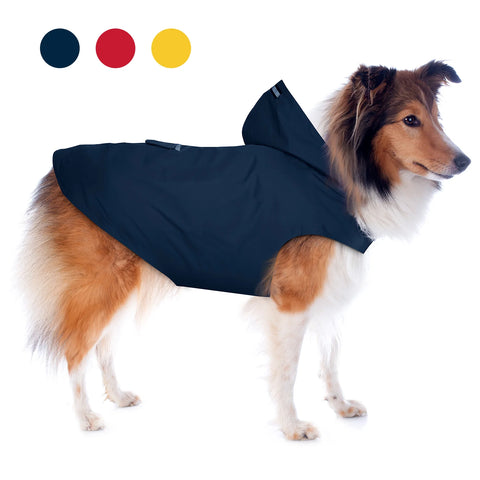 Zellar Z-RC004 Hooded Dog Raincoat - Quick-Dry  -  Waterproof - Reflective - 4XL -  Blue