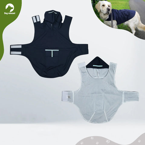 Zellar Z-RC004 Hooded Dog Raincoat - Quick-Dry  -  Waterproof - Reflective - 4XL -  Blue