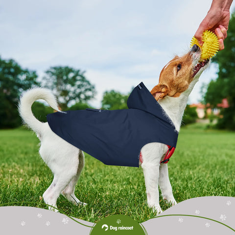 Zellar Z-RC004 Hooded Dog Raincoat - Quick-Dry  -  Waterproof - Reflective - 4XL -  Blue