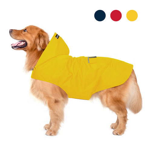 Zellar Z-RC003 Hooded Dog Raincoat with Reflective Stripes  - 3XL - Yellow