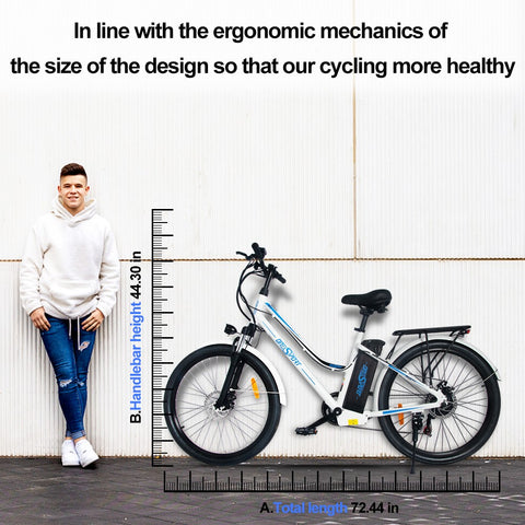 ONESPORT BK1 Electric Bike 26 Inch Tires 36V 350W- Black