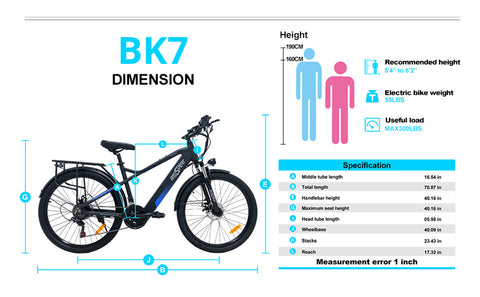 ONESPORT BK7 Electric Bike 48V 350W Motor 10Ah Battery - Black