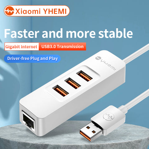 YHEMI MU704 USB Gigabit NIC 4-in-1 USB-A HUB USB3.0*3RJ451000M