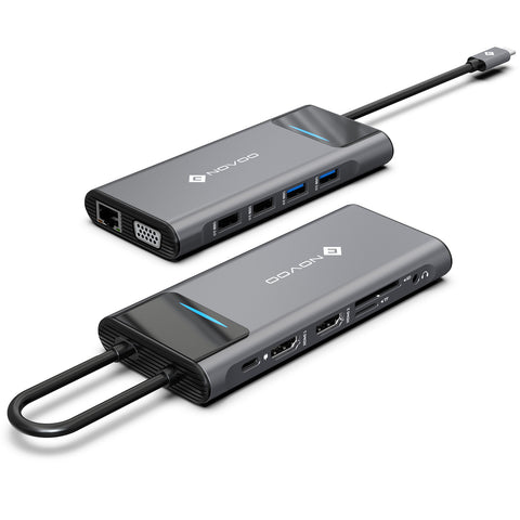 Novoo Type C 12 port hub Grey 0.15m