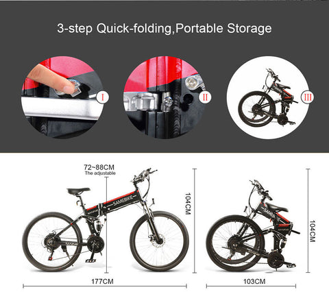 SAMEBIKE 750W LO26 II M-NINE ELECTRIC BIKE 750W SPOKE WHEEL