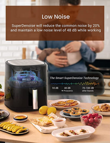 Proscenic T22 Air Fryer, 5.3 QT, 13-in-1 Oilless Small Oven with 100+ Online Recipes, Compatible with APP & Alexa, Shake Reminder & Preheat, Dishwasher-Safe